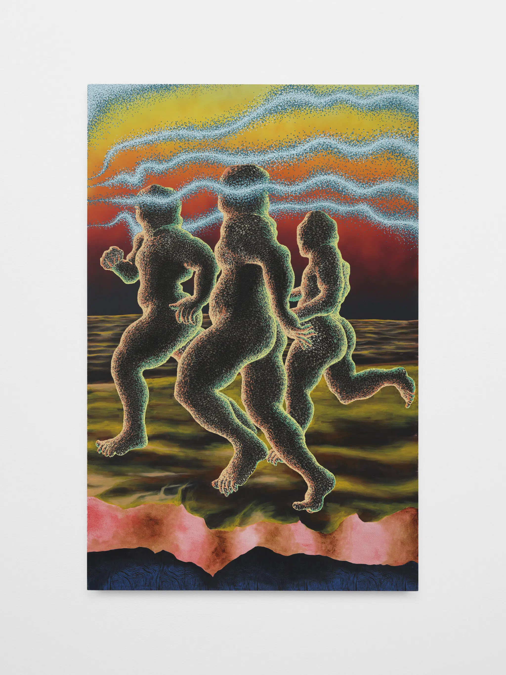 Didier William , &ldquo;Dark Shores,&rdquo;&nbsp;2024 . Acrylic, ink, oil, wood carving on panel