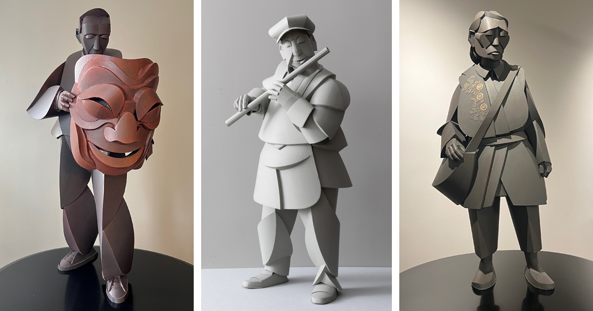 Artist Fashions Cardboard Into Incredible Sculptures Inspired by Family and the Chinese Community