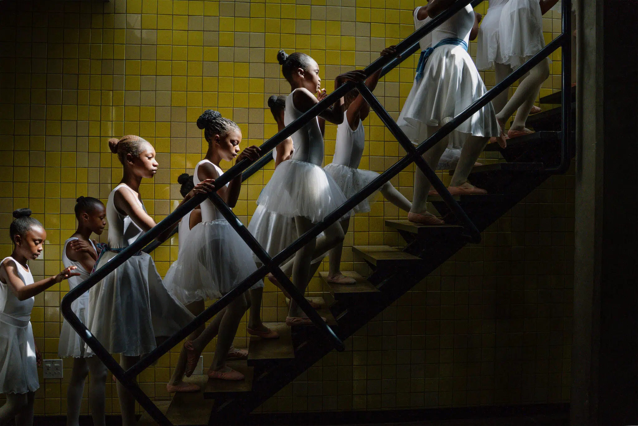 Ihsaan Haffejee, &ldquo;Joburg Ballet School,&rdquo; for GroundUp. Young dancers from the Joburg Ballet School backstage at the Soweto Theatre during their year-end performance. Soweto, South Africa, December 7, 2025.