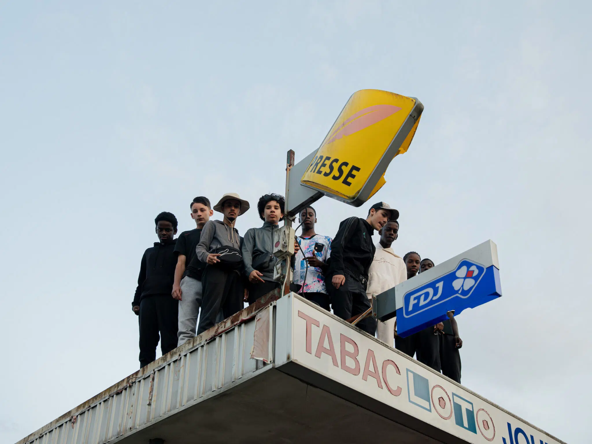 William Keo, &ldquo;Extramuros,&rdquo; for Die Zeit. Young men gather on a rooftop in the Briques Rouges, one of Verneuil-sur-Seine&rsquo;s largest social housing projects. France, July 21, 2023.