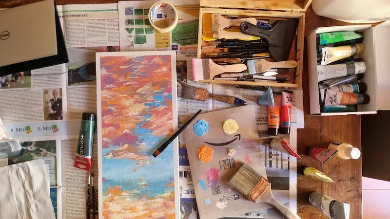 Flat-Lay Art Supplies