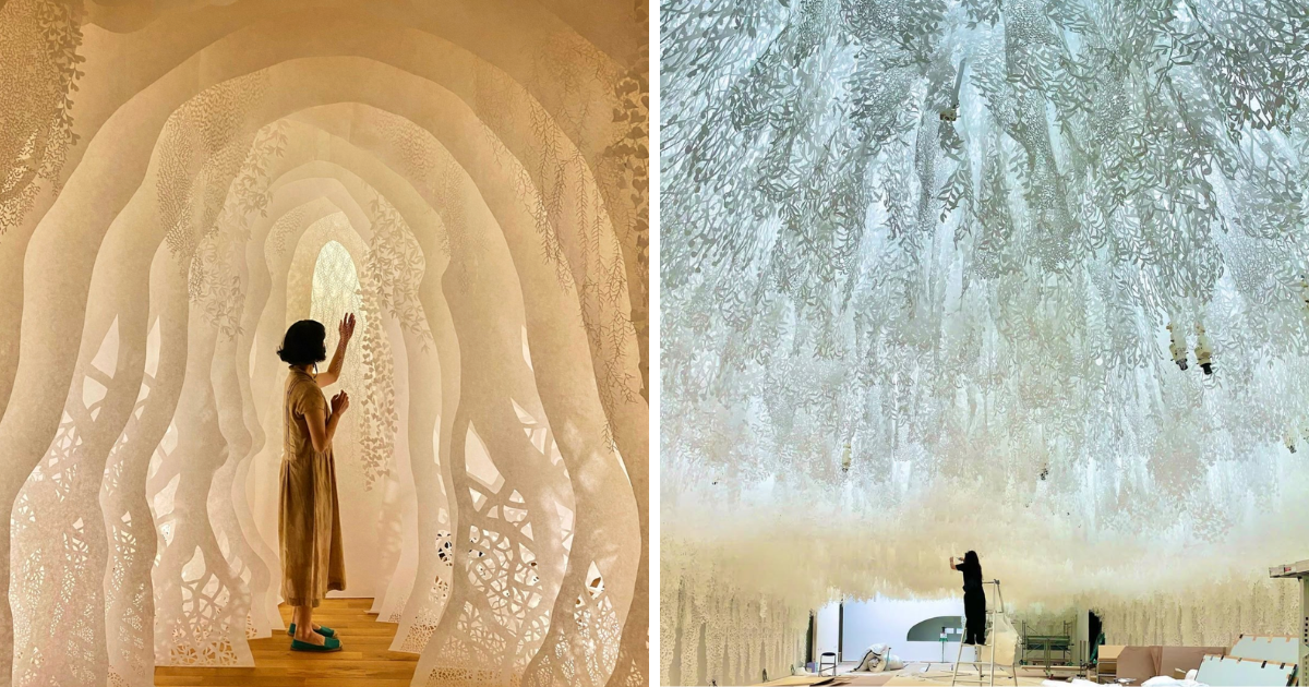 Artist Celebrates Japan’s Shinto Traditions Through Monumental Paper Art Installations