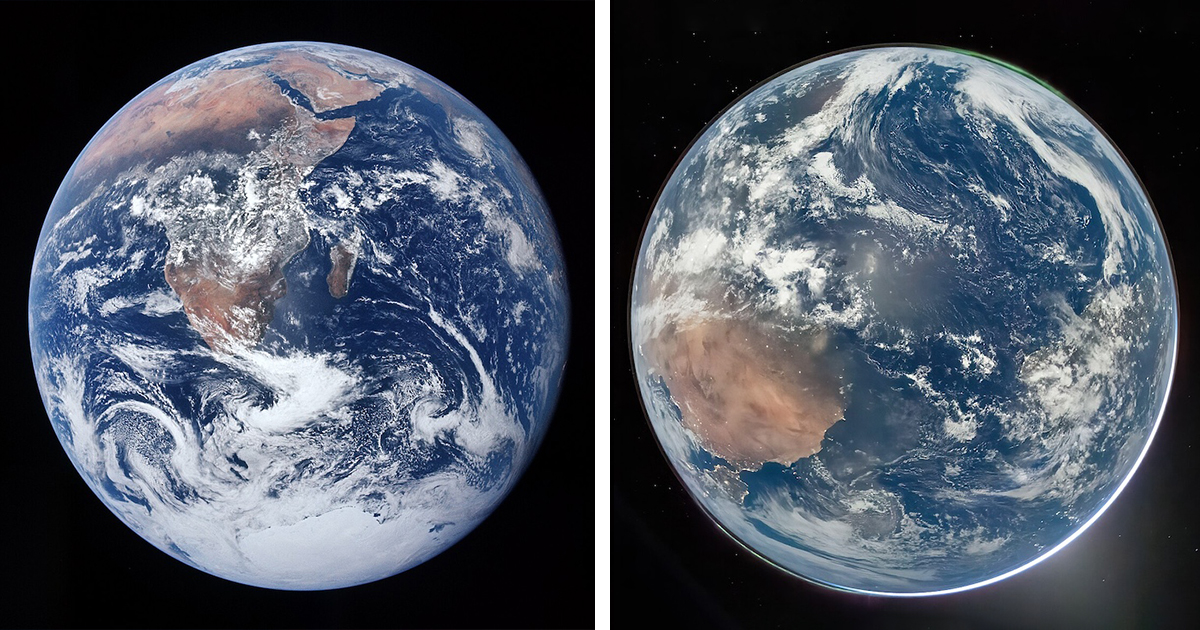 These Remarkable Photos of Planet Earth Were Taken 50 Years Apart by NASA