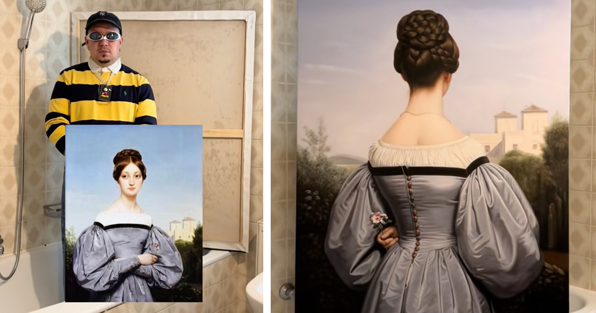 Painter Reimagines Famous Masterpieces “From Behind” To Reveal the Full Picture