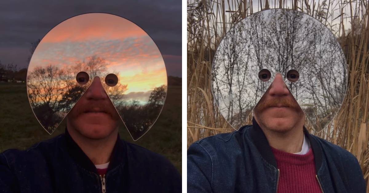 This Artist Wears a Mirrored Mask That Shows the World Exactly What He Sees