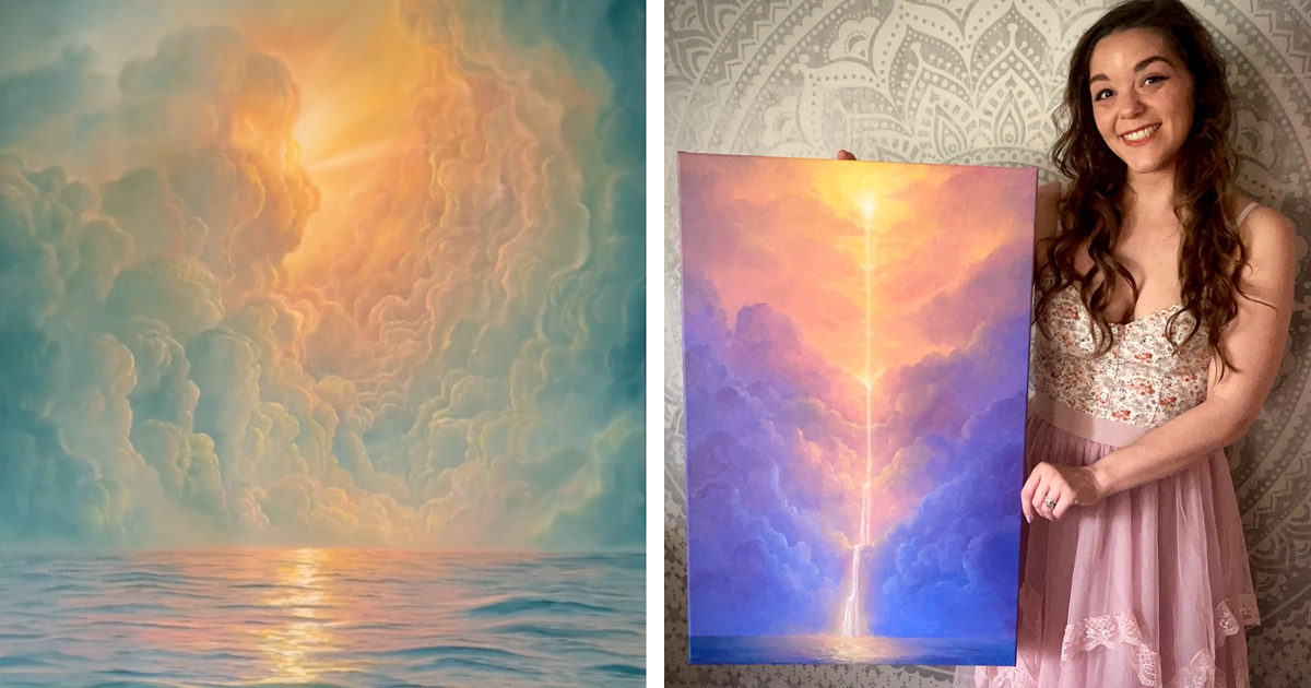Luminous Oil Paintings Capture the Powerful Path of Light From Sky to Sea