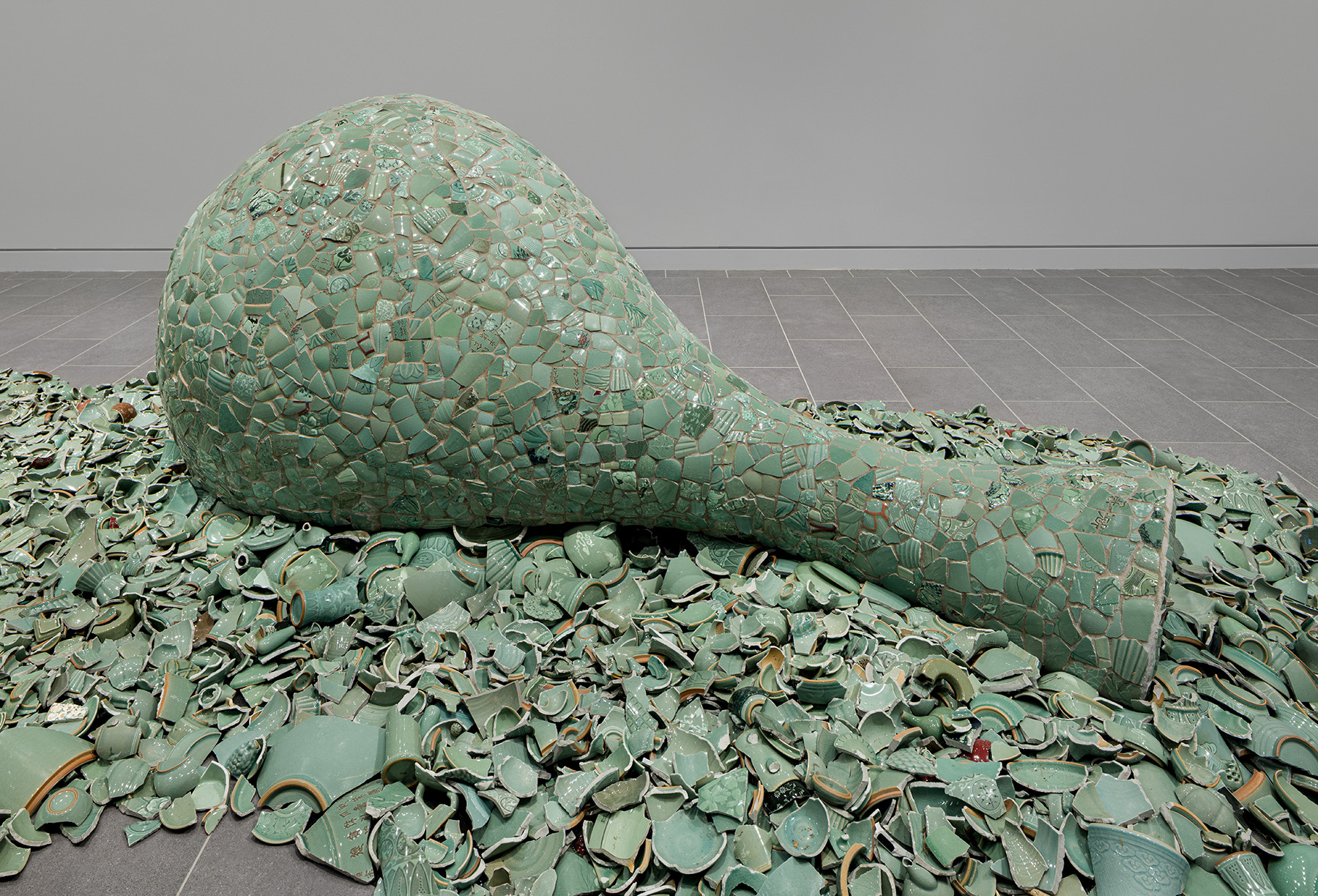 Installation view of “Celadon Landscape,” now on view at the Green-House at Green-Wood Cemetery in Brooklyn, NY