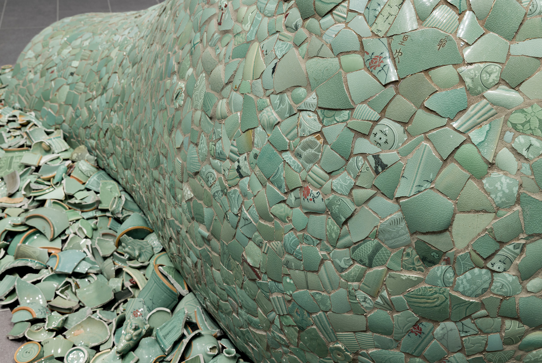 Installation view of “Celadon Landscape,” now on view at the Green-House at Green-Wood Cemetery in Brooklyn, NY