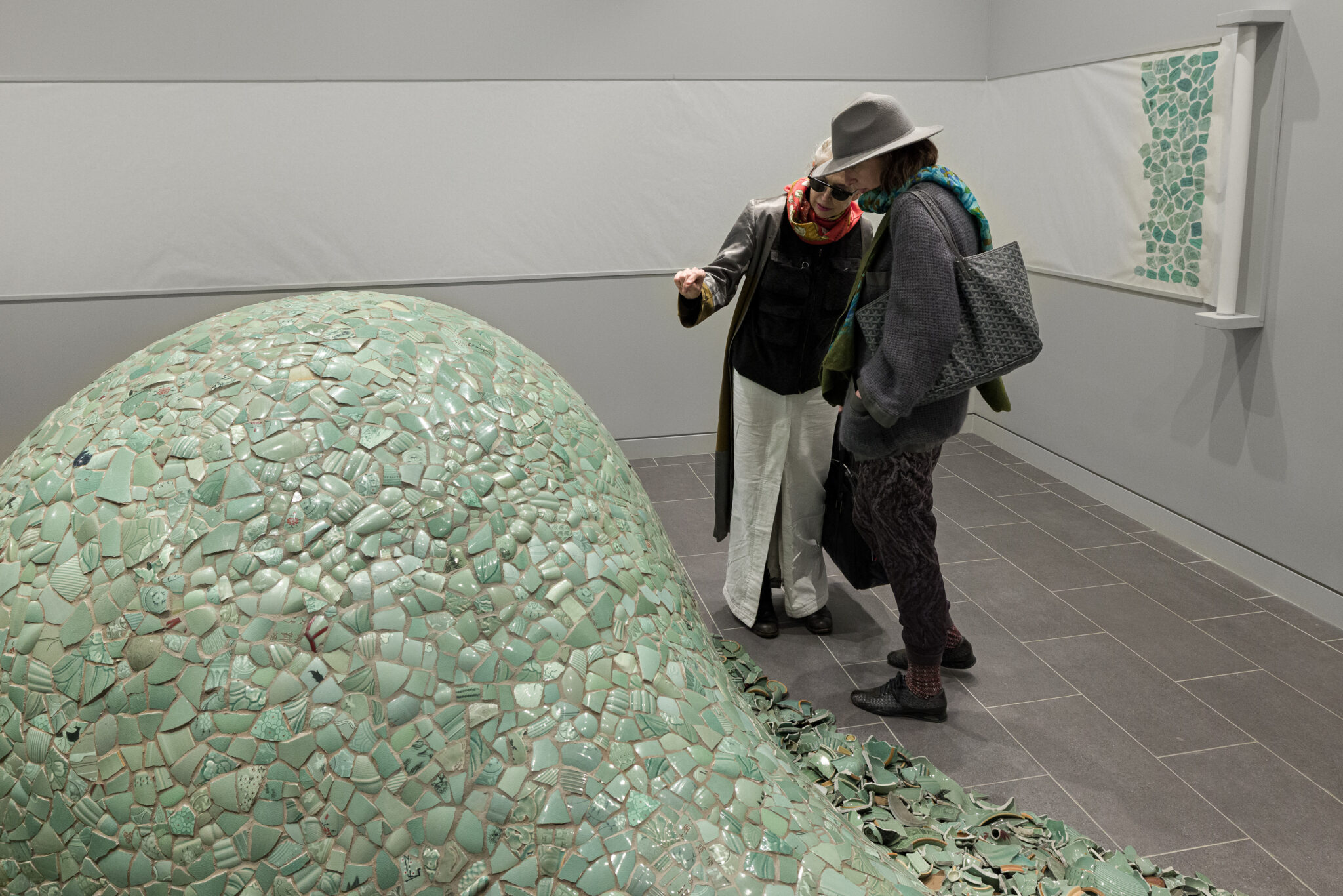 Installation view of “Celadon Landscape,” now on view at the Green-House at Green-Wood Cemetery in Brooklyn, NY