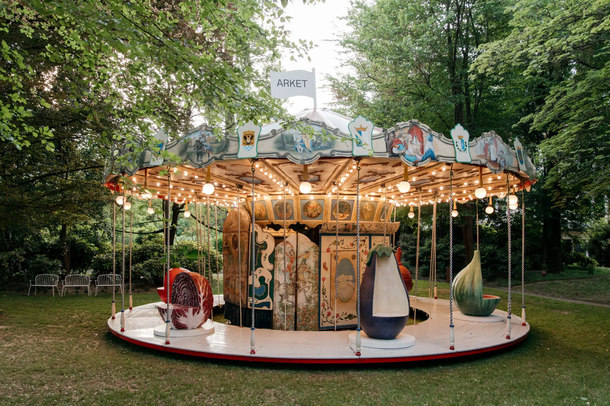 Installation view of the Laila Gohar x Arket carousel, showcased during this year’s Milan Design Week.