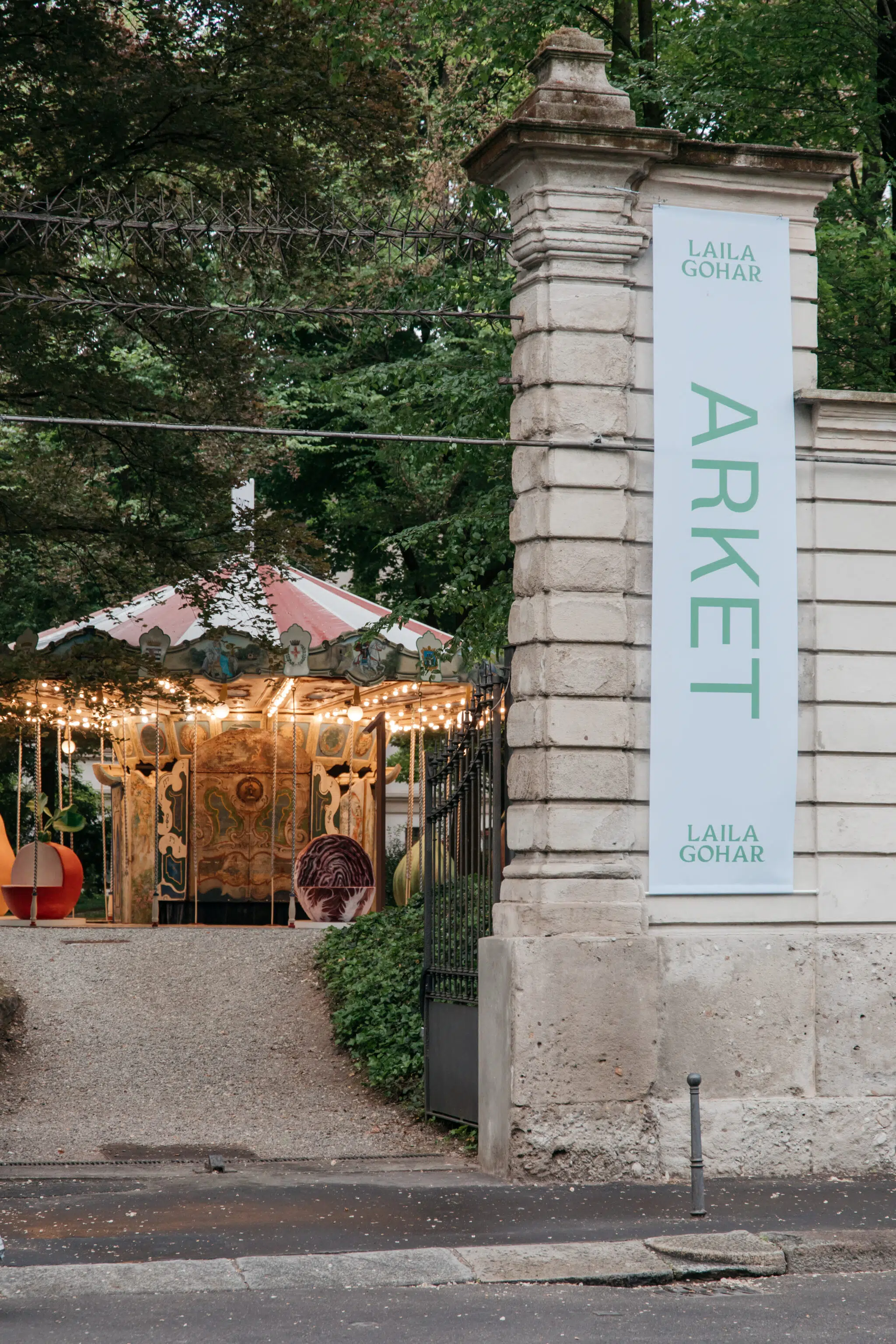 Installation view of the Laila Gohar x Arket carousel, showcased during this year’s Milan Design Week.