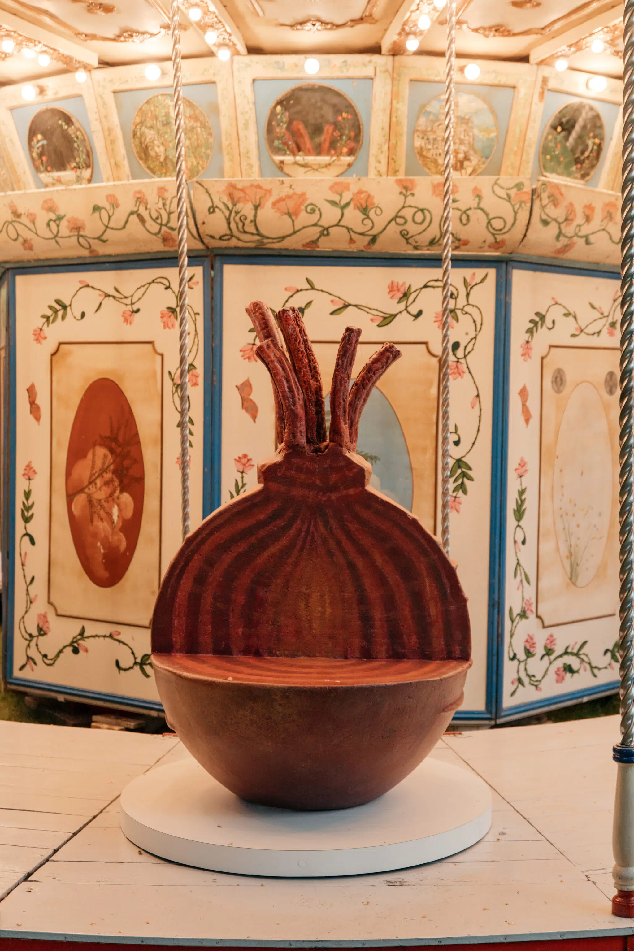 An onion seat, part of the carousel produced for the Laila Gohar x Arket collaboration