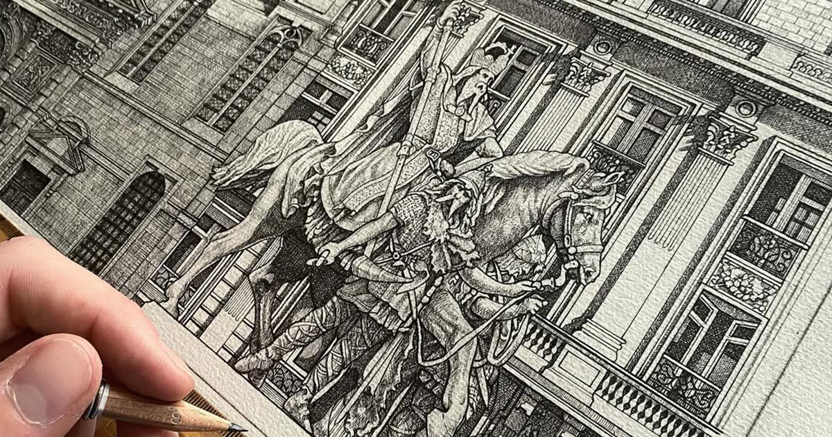 Artist Captures Rich History of Europe’s Ornate Architecture in Meticulous Drawings