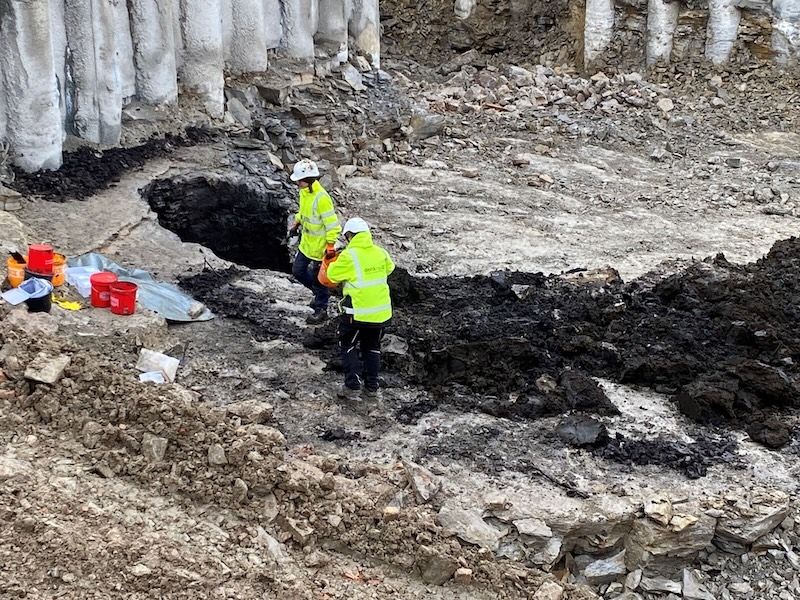 Medieval archeological dig site