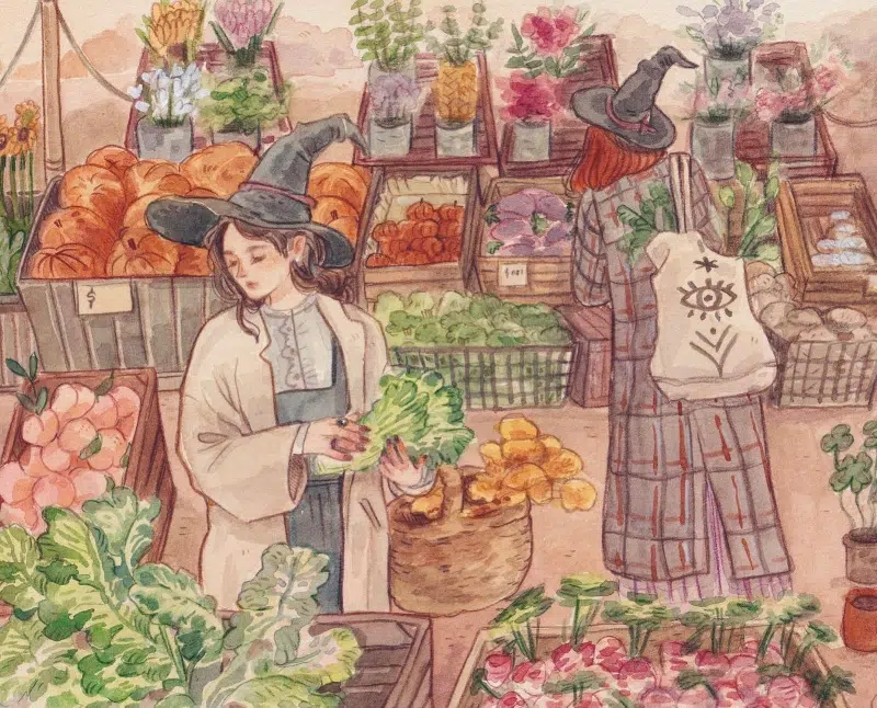 Watercolor illustration by Melocotonki