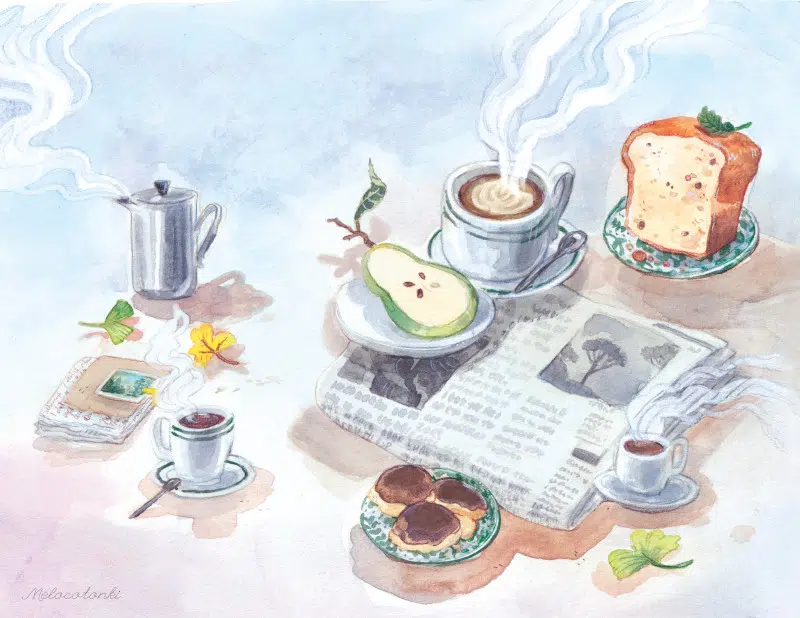 Watercolor illustration by Melocotonki
