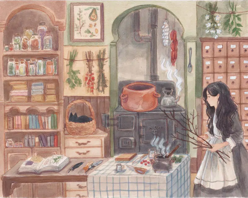 Watercolor illustration by Melocotonki