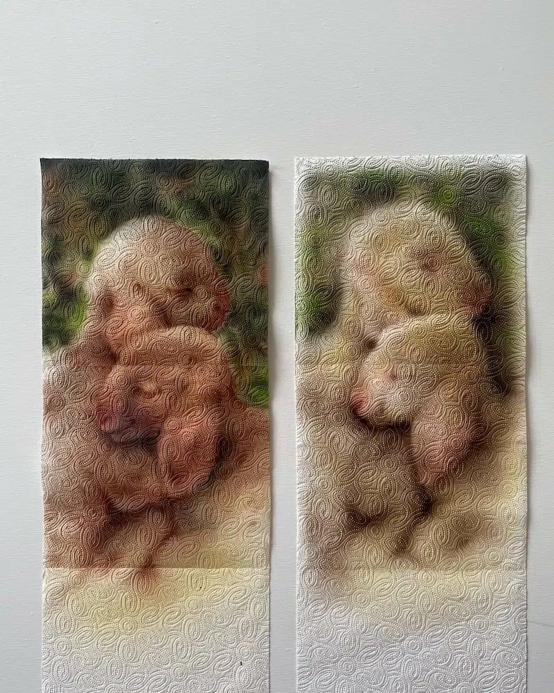 Paper Towel Art by Helena Minginowicz