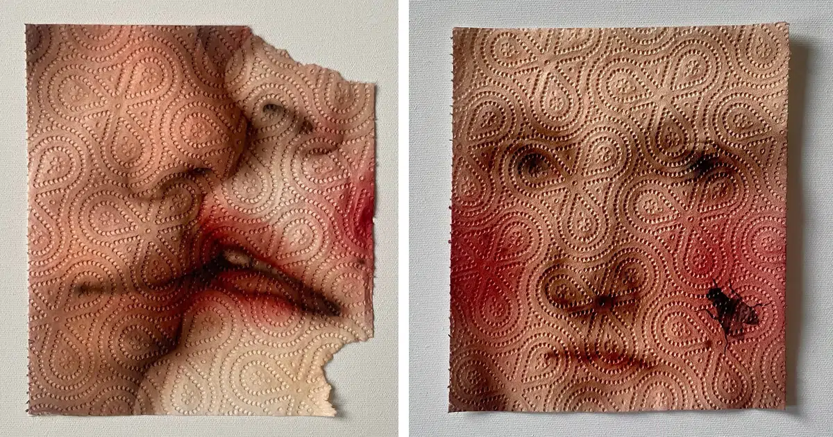 Delicate Paintings on Paper Towels Capture Fleeting Traces of Life