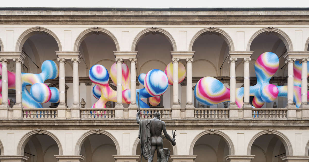 Giant Colorful Installation Visualizes Serotonin the Brain Chemical of Happiness Across an Italian Academy
