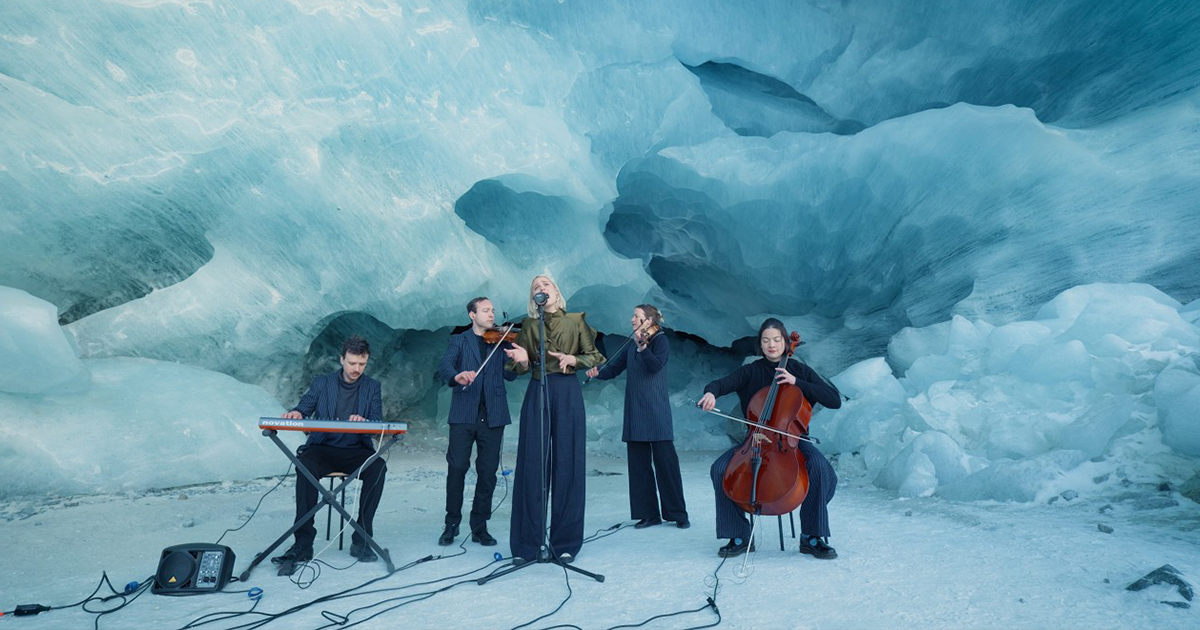 Musicians Perform Inside a Melting Ice Cave in the Swiss Alps