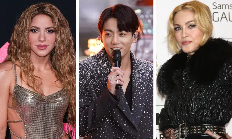Shakira, Jung kook of BTS, and Madonna