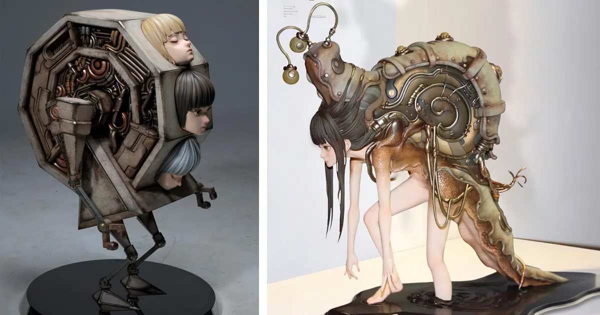 Surreal Sculptures Blend Human Forms With Futuristic Machine Aesthetics