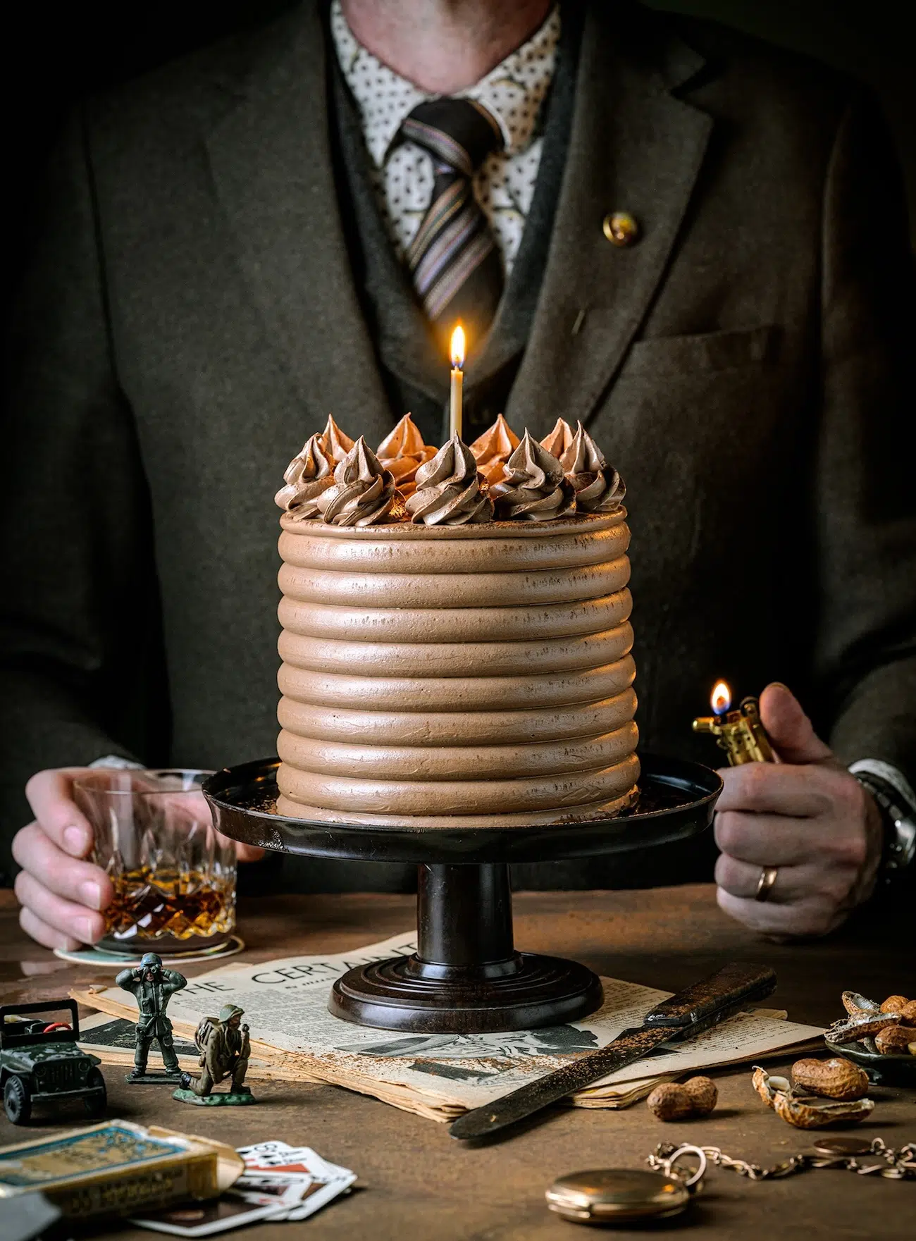 Man behind a cake