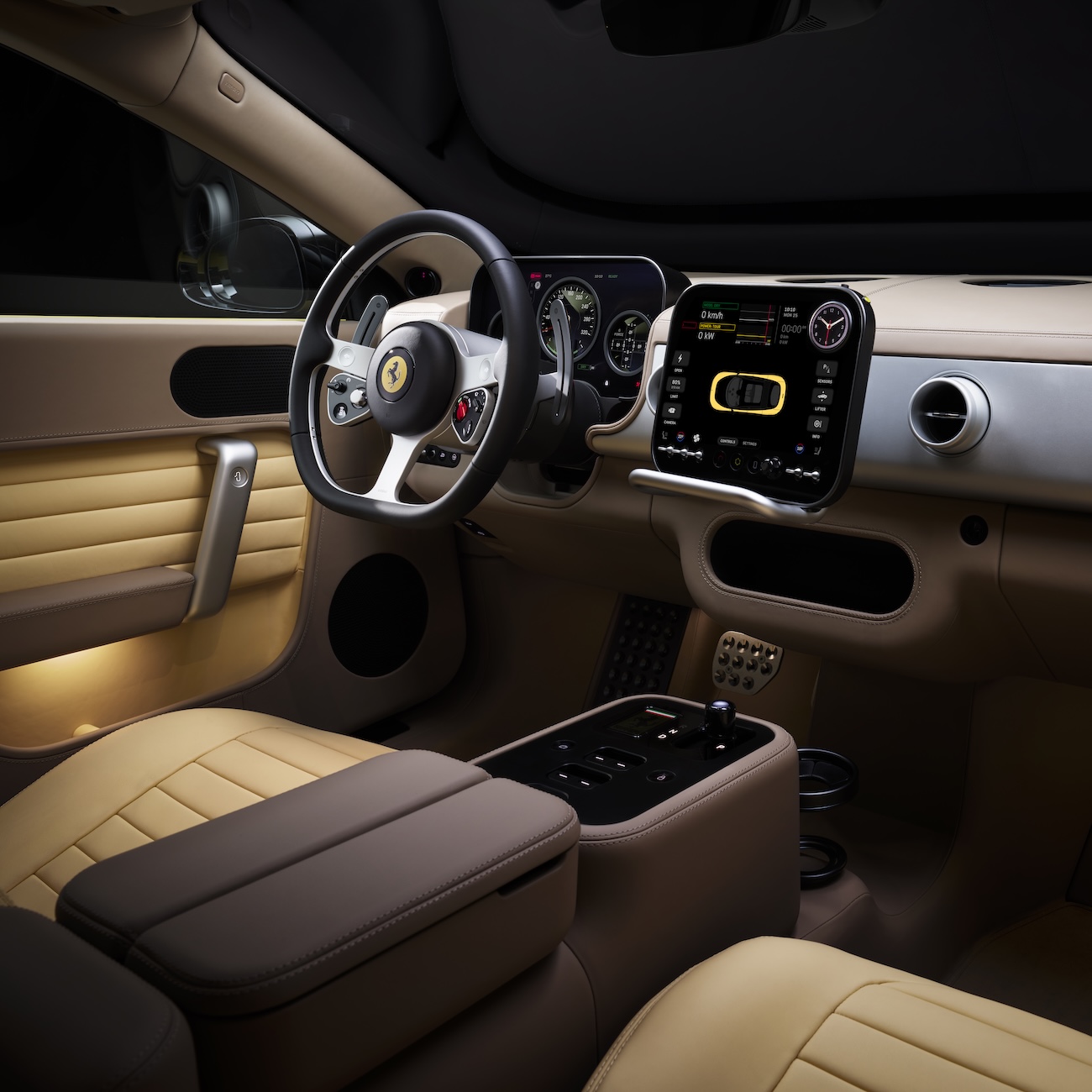 Ferrari Luce interior passenger seat view