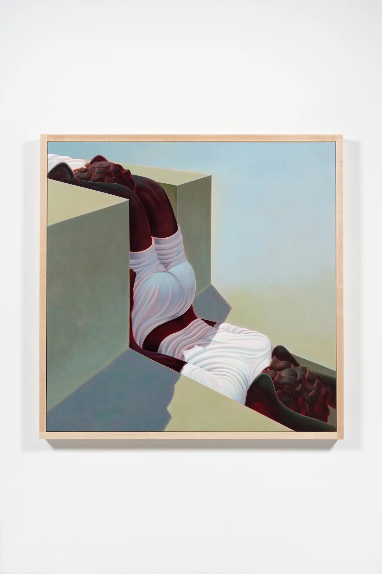 Faceless Figures Fold Into and Away From One Another in Paintings Exploring Human Connection