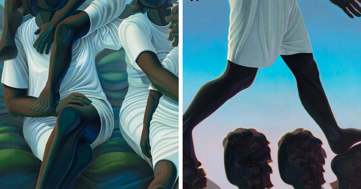 Faceless Figures Fold Into and Away From One Another in Paintings Exploring Human Connection