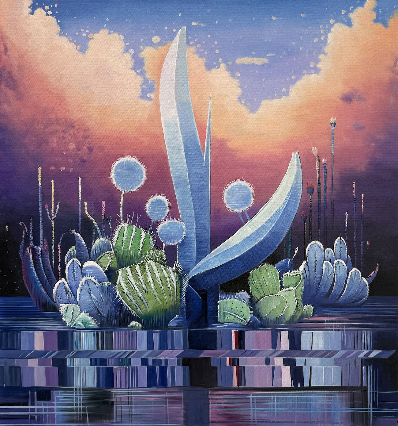 Landscape Painting With Jagged Colorful Glitches by Alexis Mata