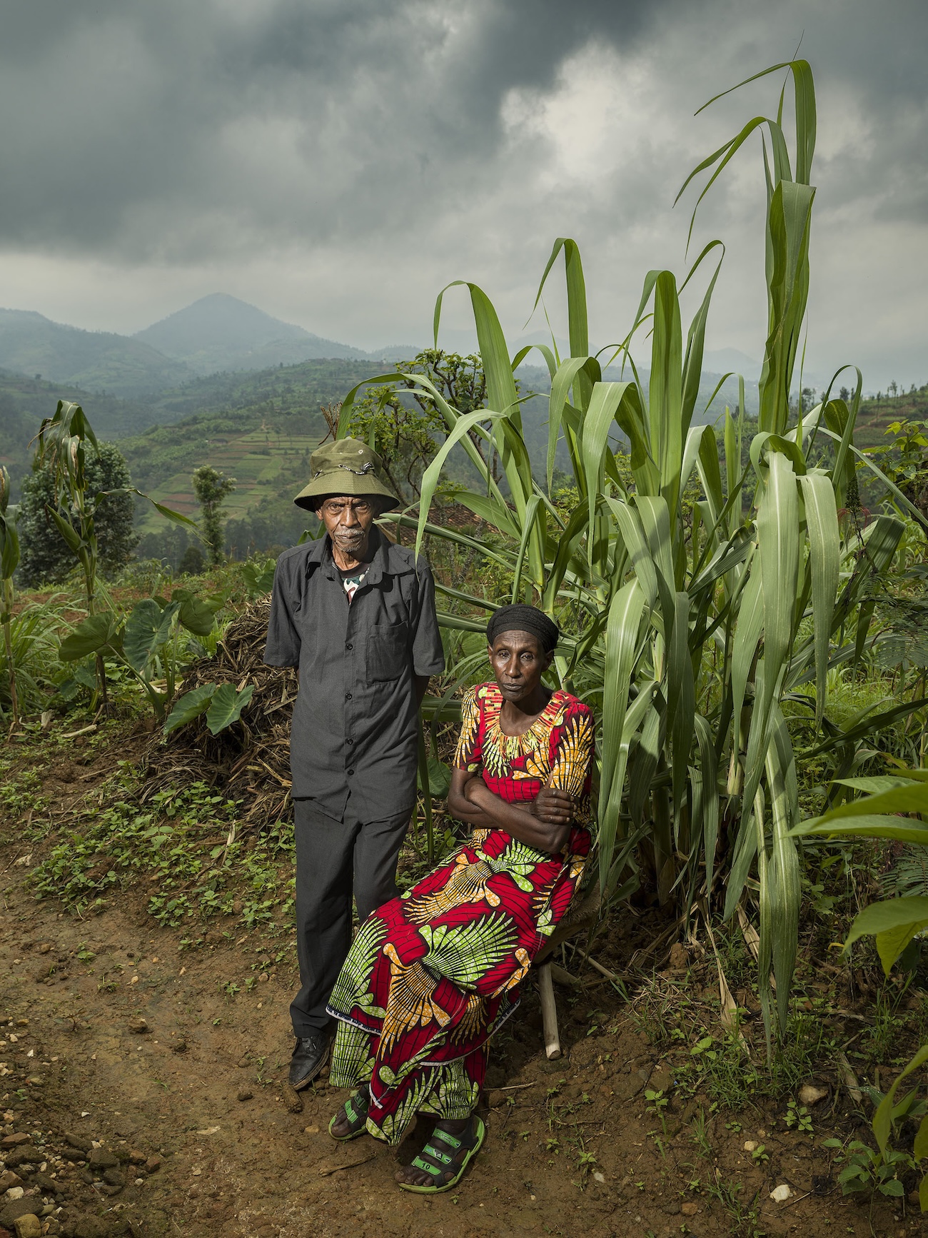 Two People in Rwanda Posing Together in House