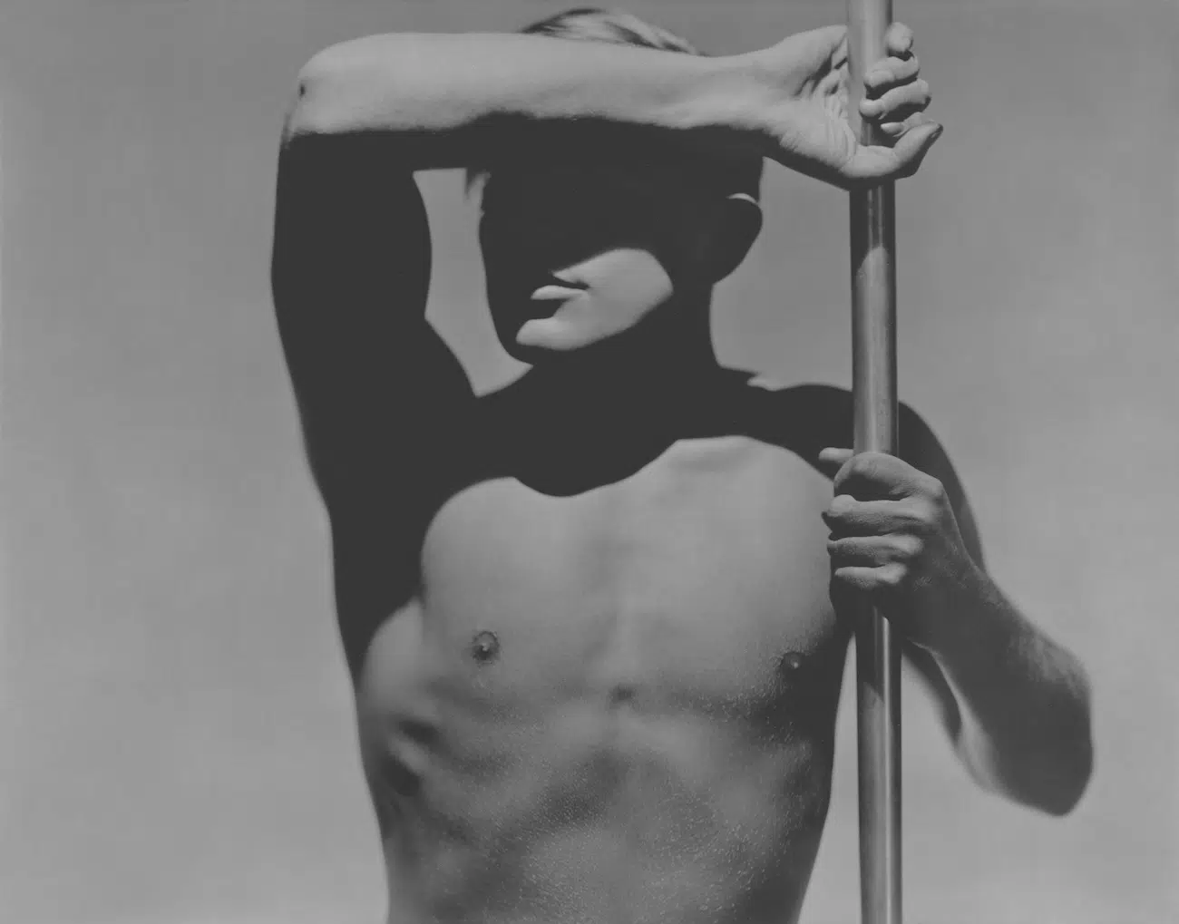 Black and white photo of man's torso.