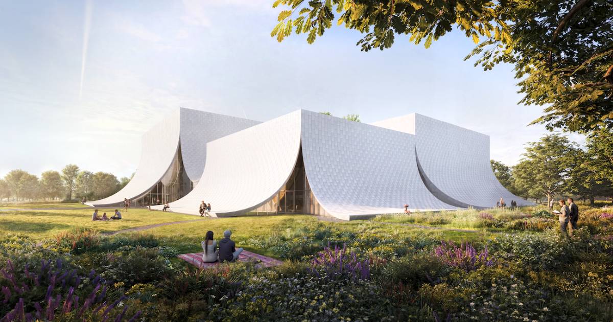 Music Hall Emerges From Croatia’s Fields Draped in Limestone Curtains