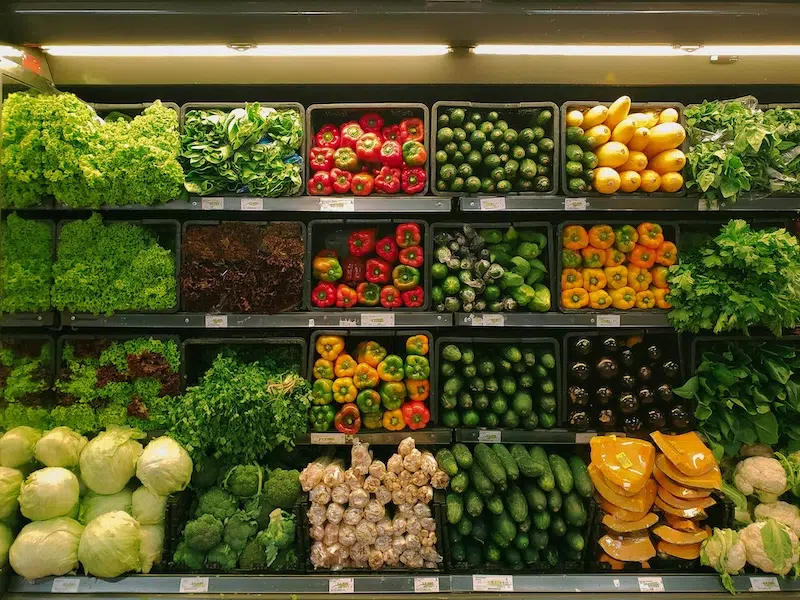 Fresh produce in the grocery store