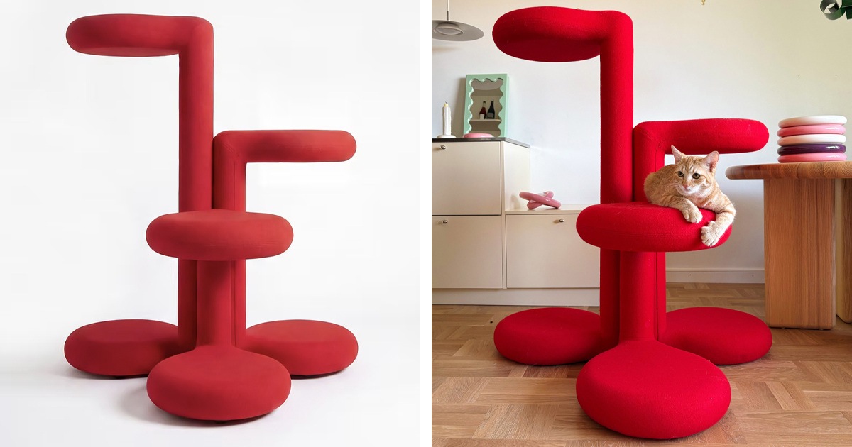 Colorful Cat Tree Inspired by a “Blob” Is the Answer to Ugly Feline Furniture