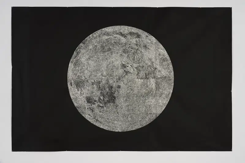 Wooden Moon, 2022, Ink and watercolor on Xuan paper, Edition of 18 exemplaires + 6 AP + 6 HC, 244 × 366 cm © Kiki Smith / Courtesy Galerie Lelong