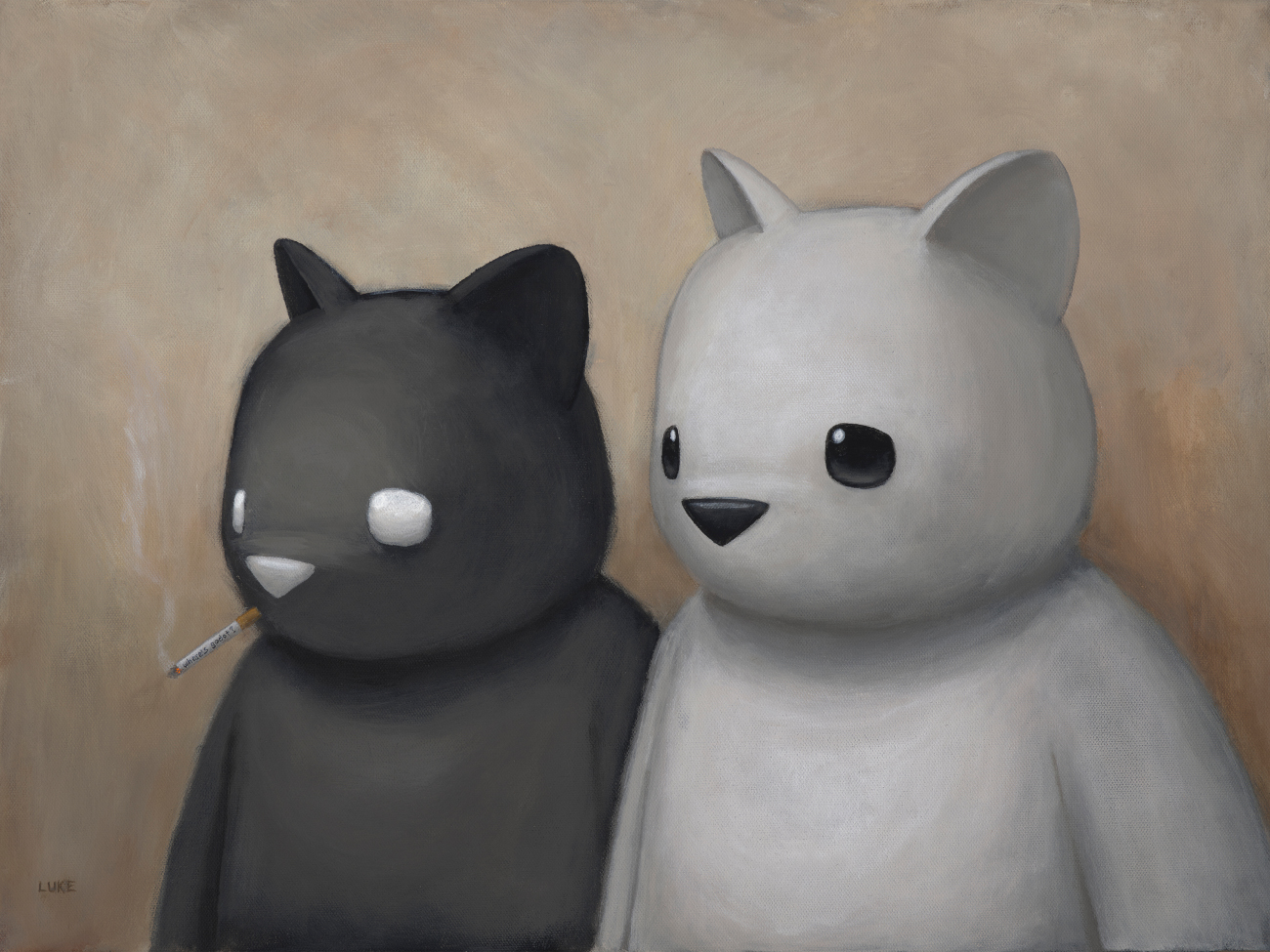Waiting (acrylic on canvas, 18 in x 24 in) by Luke Chueh
