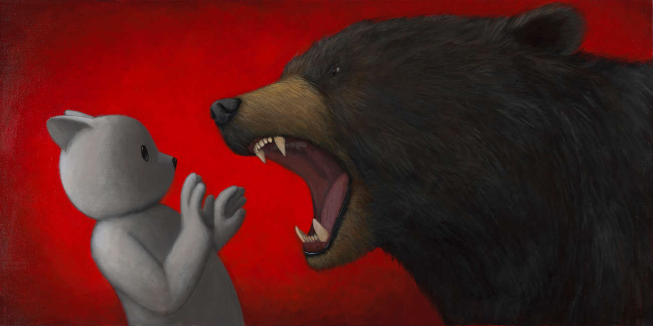 Versus Nature (acrylic on canvas, 24 in x 48 in) by Luke Chueh