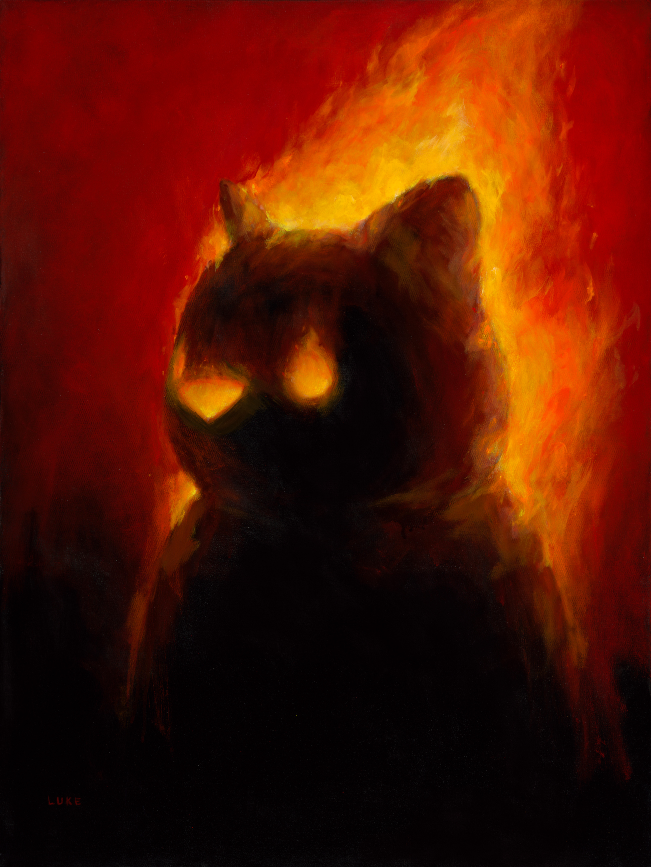 Ursus Igneus (acrylic on canvas, 40 in x 30 in) by Luke Chueh