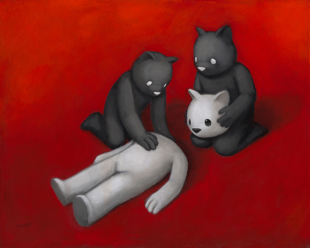 Irreparable Damage (acrylic on canvas, 16 in x 20 in) by Luke Chueh
