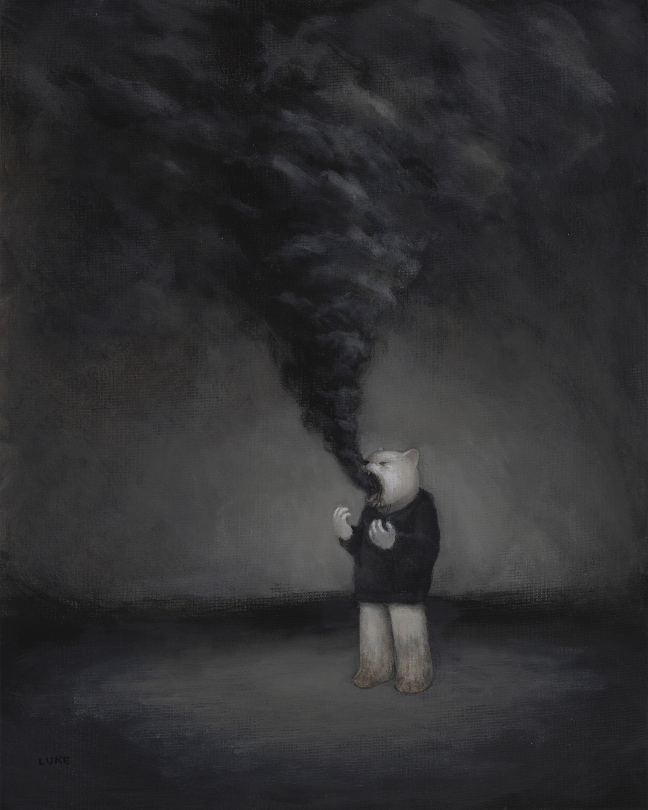 Exhale (acrylic on canvas, 20 in x 16 in) by Luke Chueh