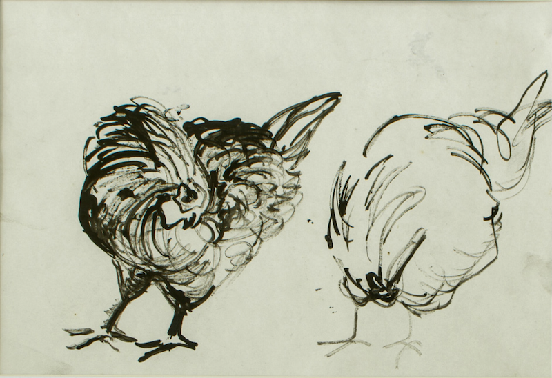 Chicken 1 (1996), Ink on Paper, Isabelle Debray