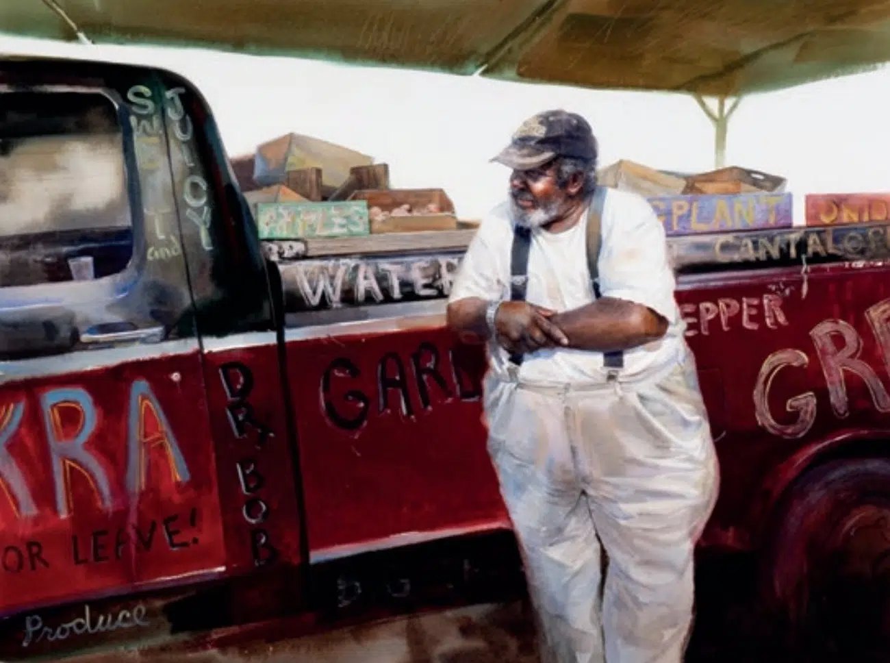 Mr. Okra, 2008. By Mary Whyte (American, b. 1953). Watercolor on paper. 46 x 56 inches (28 ½ x 38 ½ unframed)