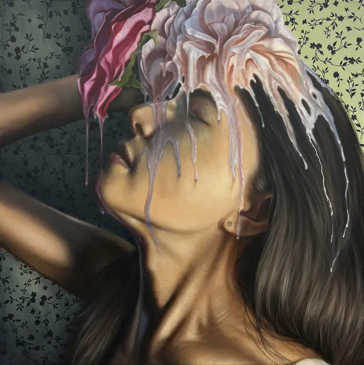 Melting Flower Paintings by Niki Zarrabi