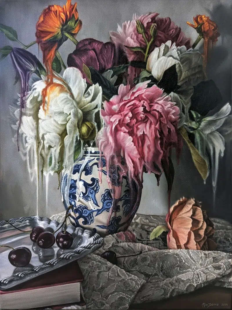 Melting Flower Paintings by Niki Zarrabi
