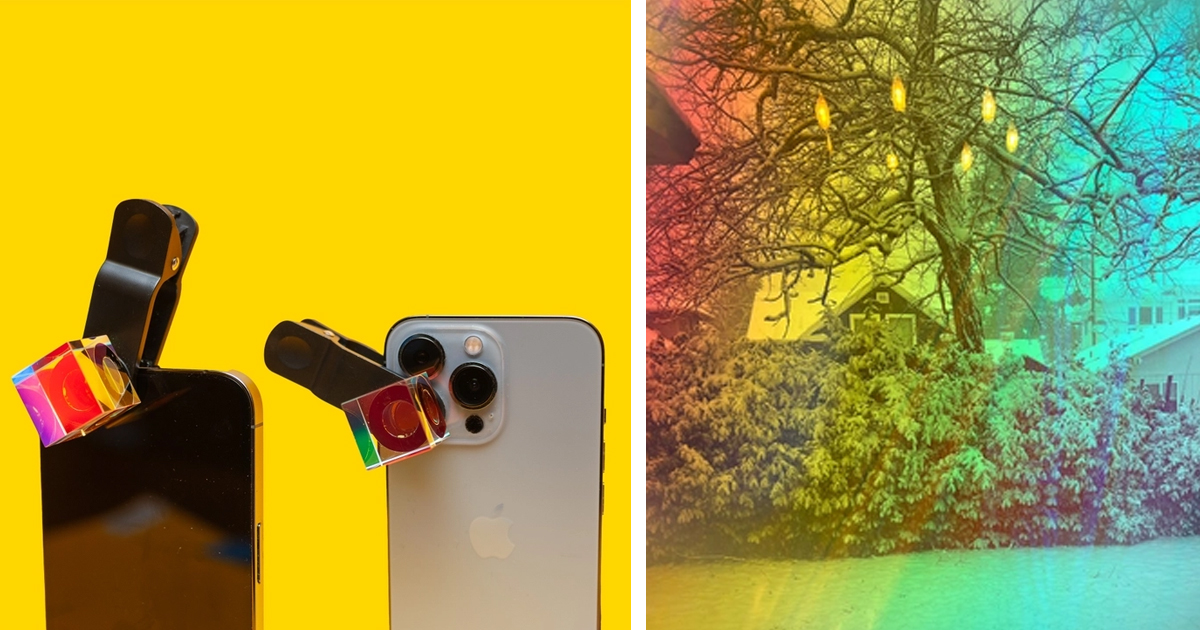 Cloak Your World in Rainbows With This Prismatic Cube You Can Attach to Your Phone