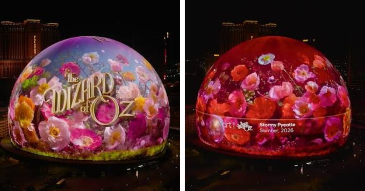 Poppies Illuminate Las Vegas Sphere in Wickedly Wonderful Display