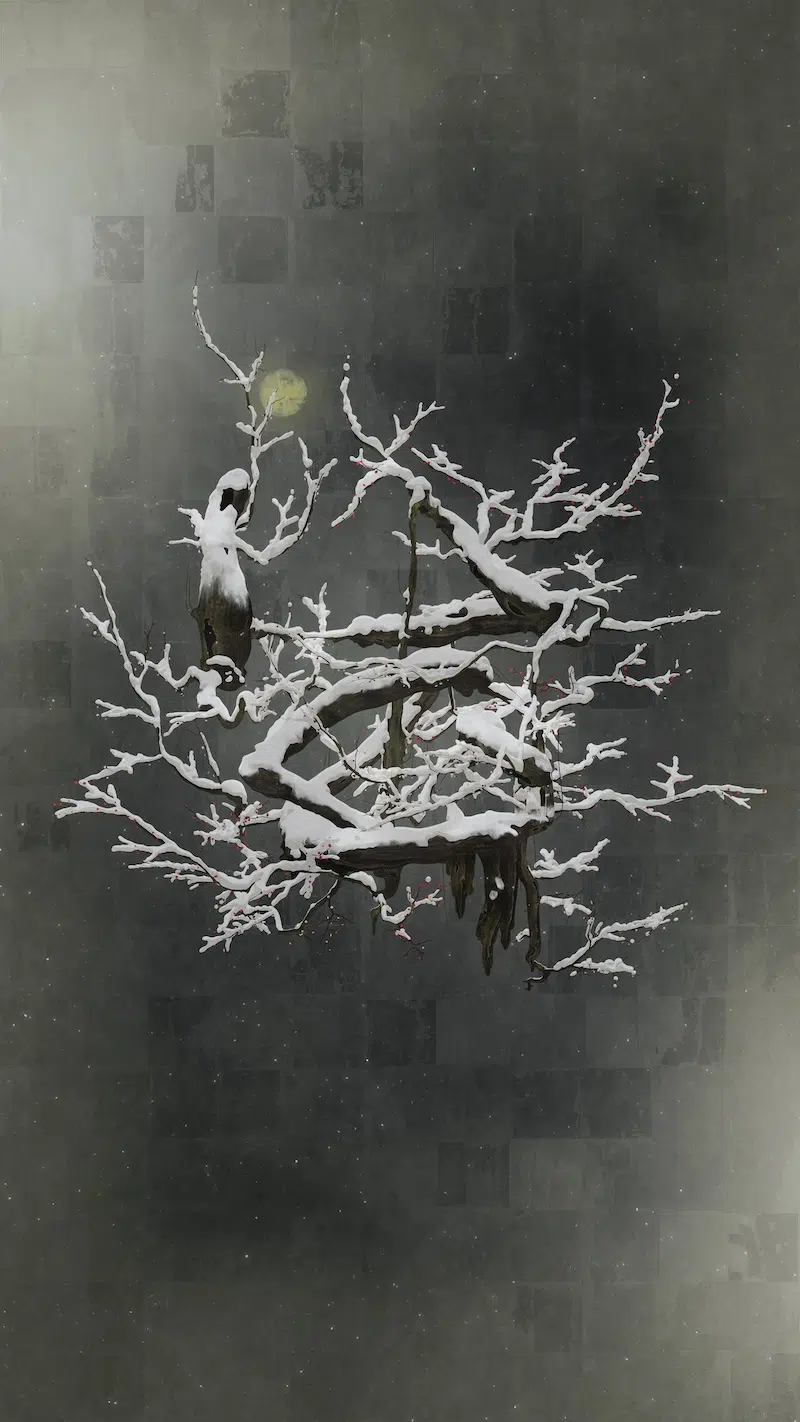teamLab, Life Survives by the Power of Life II, 2020, Digital Work, 60 min (loop), Source Calligraphy: Sisyu &copy; teamLab